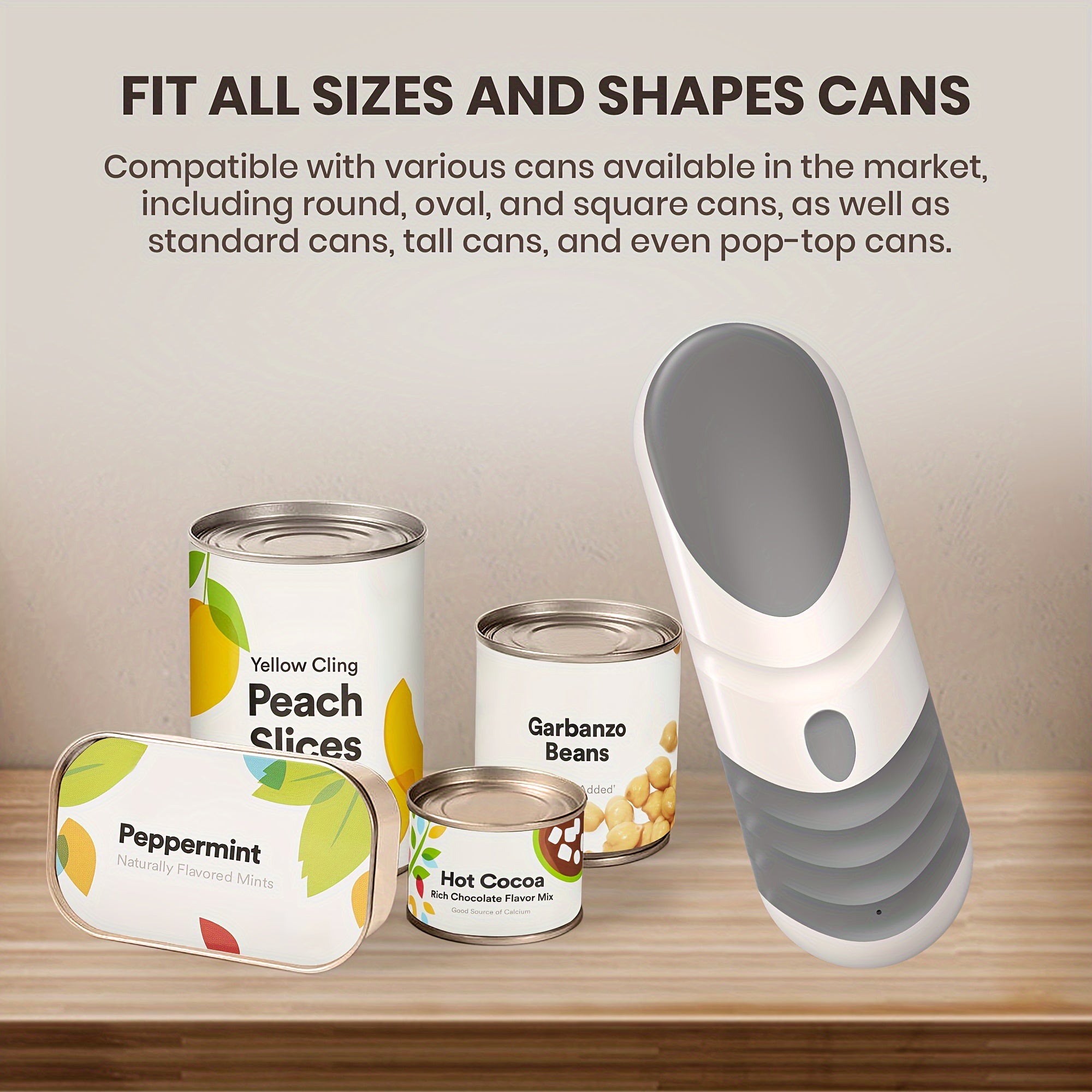 Mini Electric Can Opener USB Rechargeable One-Touch Automatic Safe for Seniors