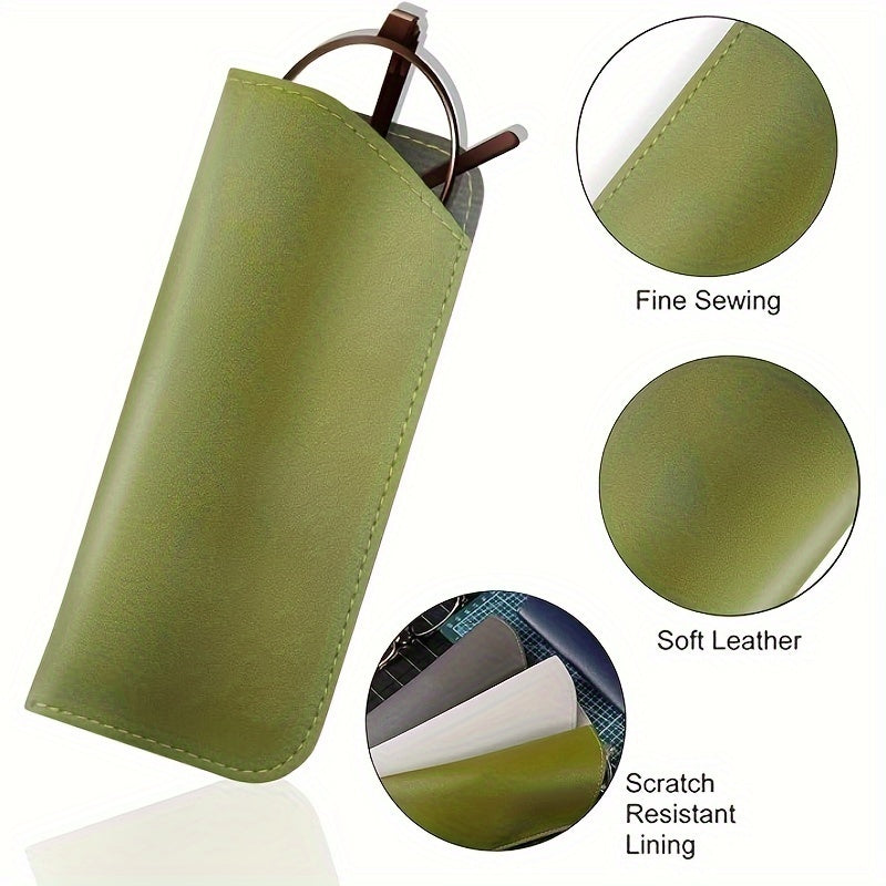 Funda de gafas de cuero sintético portátil en 8 colores