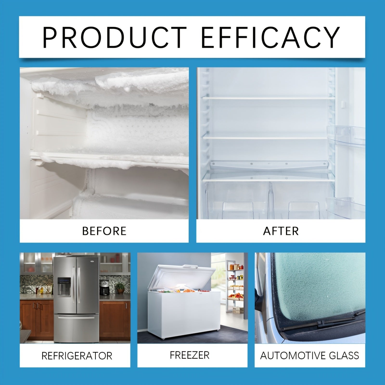 Muzlatgichingizni osonlik bilan eriting, bizning Ko'p Funktsiyali Muzlatgichni Erish Spray-dan foydalanib. Ushbu kuchli formula tezda muzni eritadi va muzni samarali olib tashlaydi, bu esa uni turli xil muzlatgichlar va muzlatgichlar uchun mos qiladi.