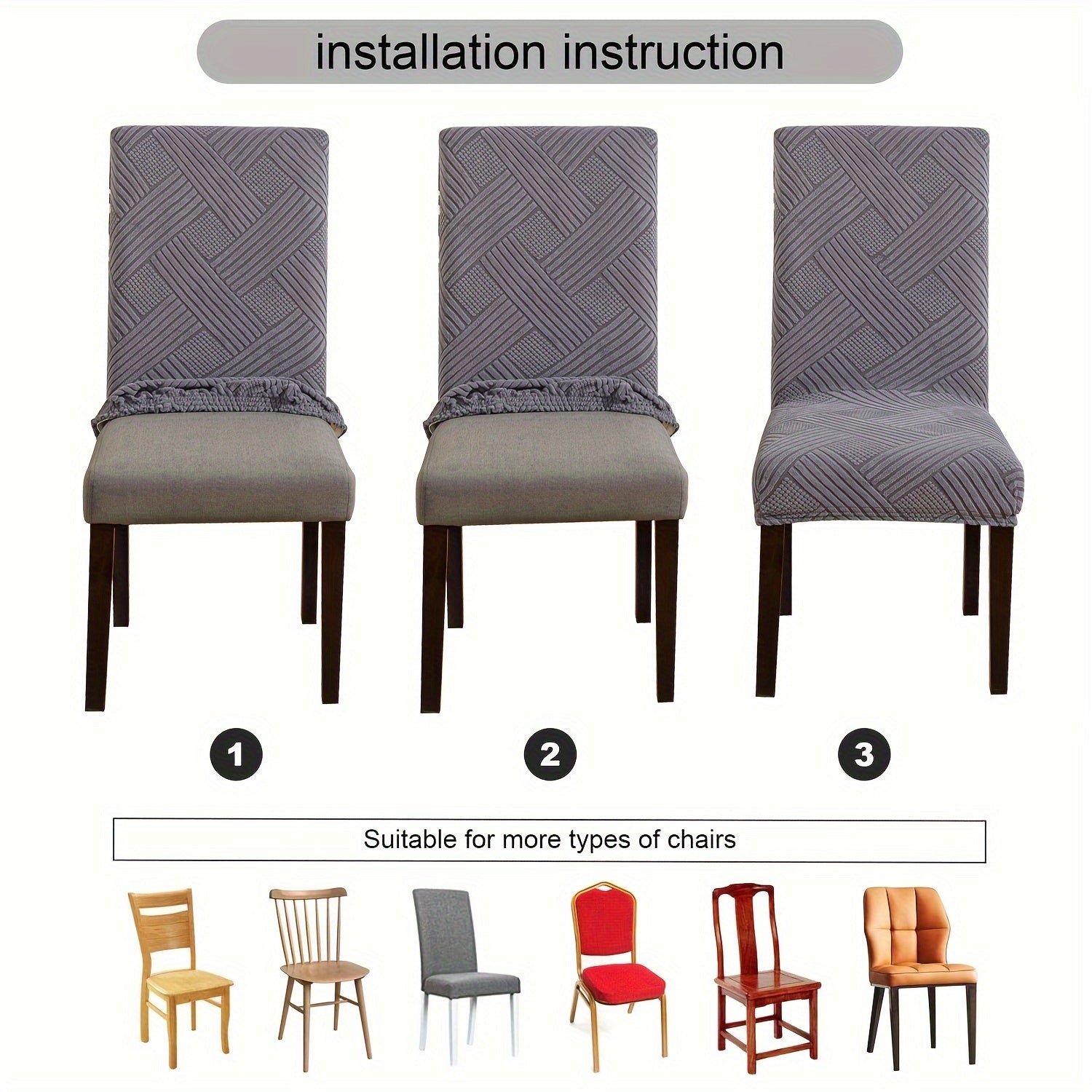 4/6 Piece Stretch Chair Slipcovers for Dining and Living Room Furniture Protection