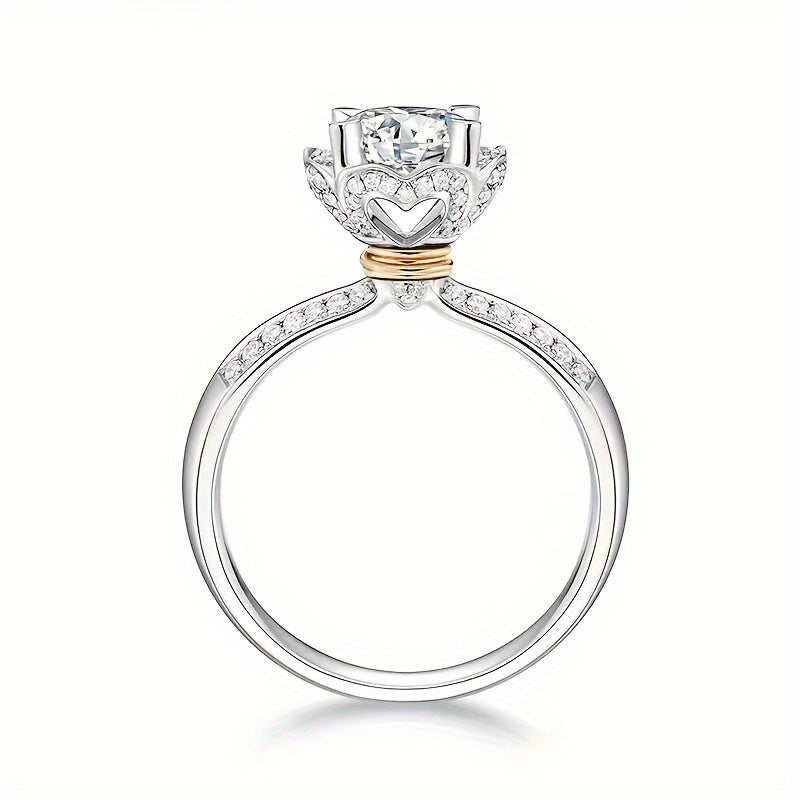 Silver Wedding Ring 1ct Niche Design with Gift Box