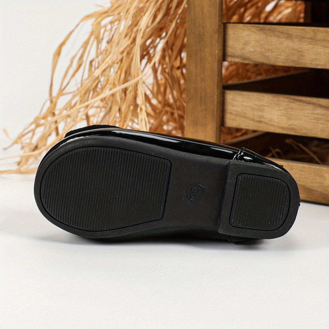 Girls Mary Jane Flats with Bow, PU Upper, All-Season, Lightweight