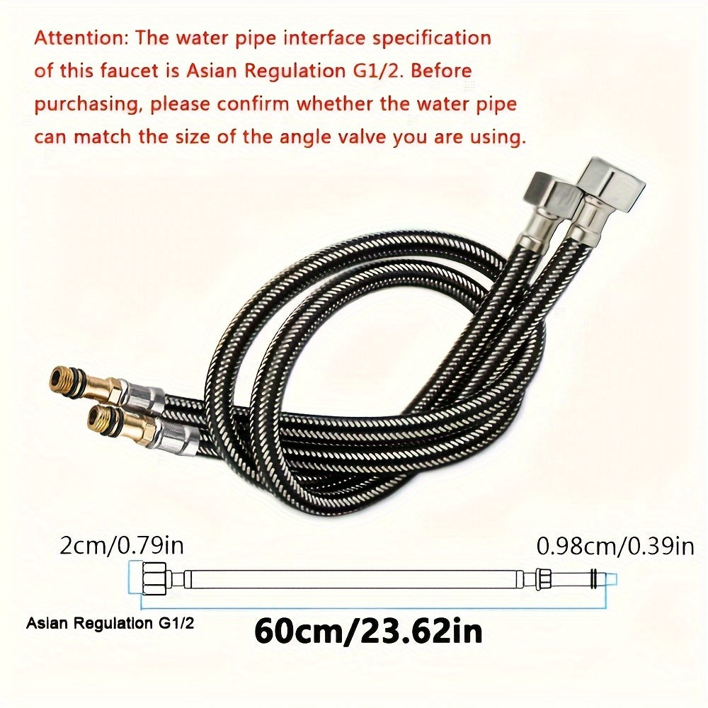 360° Rotating Kitchen Faucet Hot and Cold Water with Mechanical Arm Nozzle and ABS Adapter for RV Camper Travel Trailer