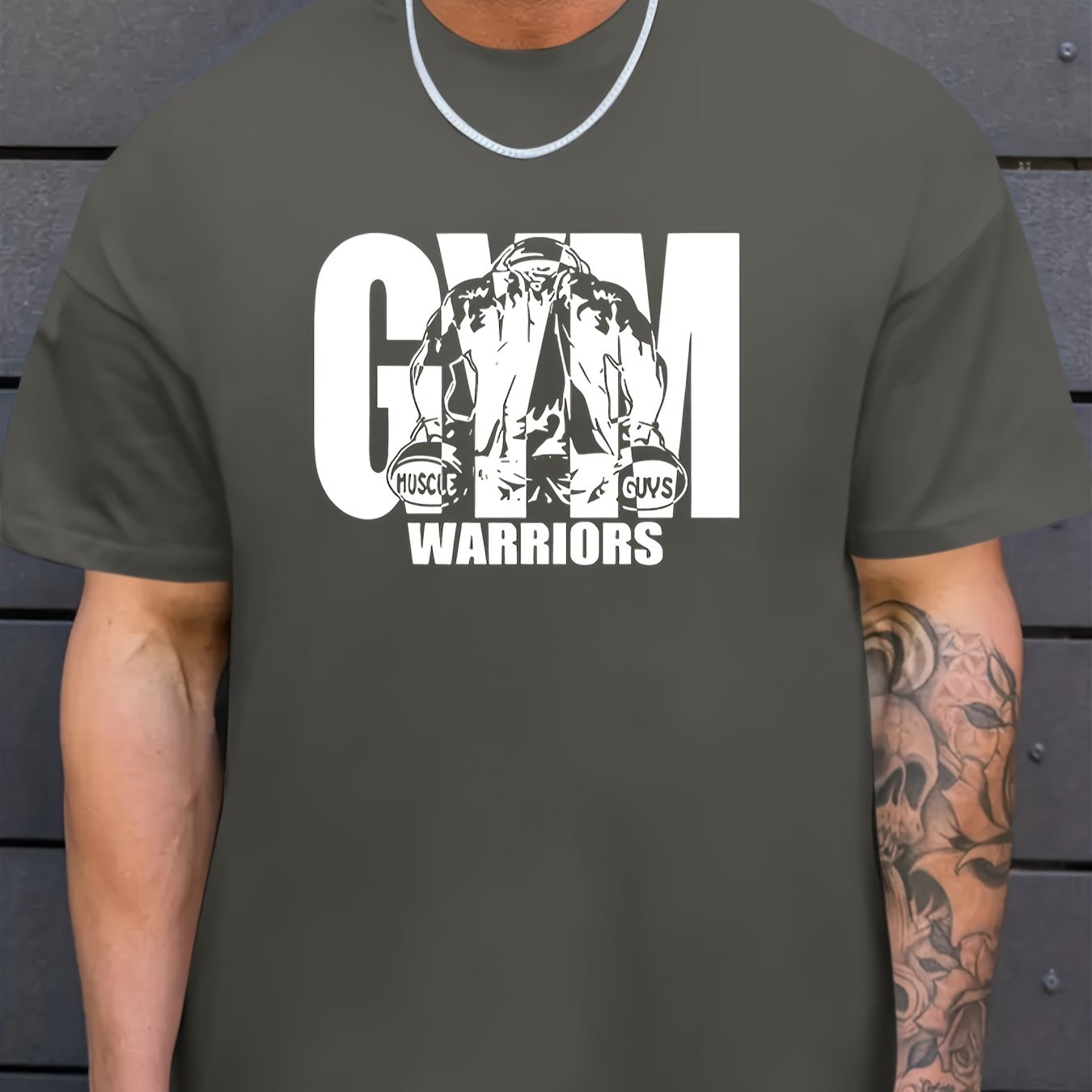 Yoz uchun Katta O'lchamdagi GYM Print Erkaklar Tasodifiy T-shirti