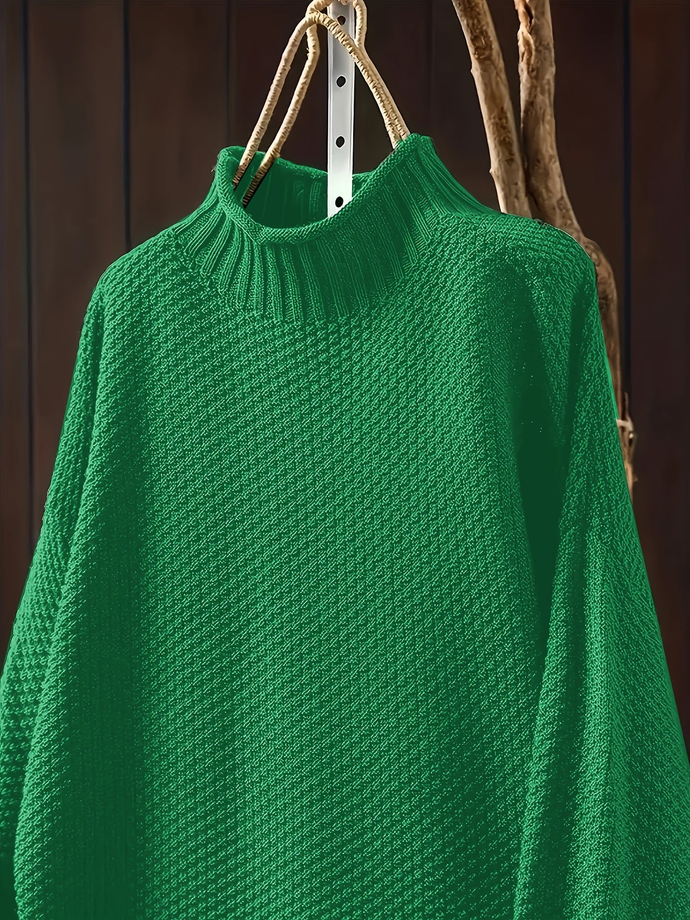 Plus Size Women's Turtleneck Sweater Long Sleeve Navy Blue Fall Winter