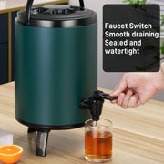 Double Layer Stainless Steel Insulated Bucket with Faucet 6-10L Beverage Cooler