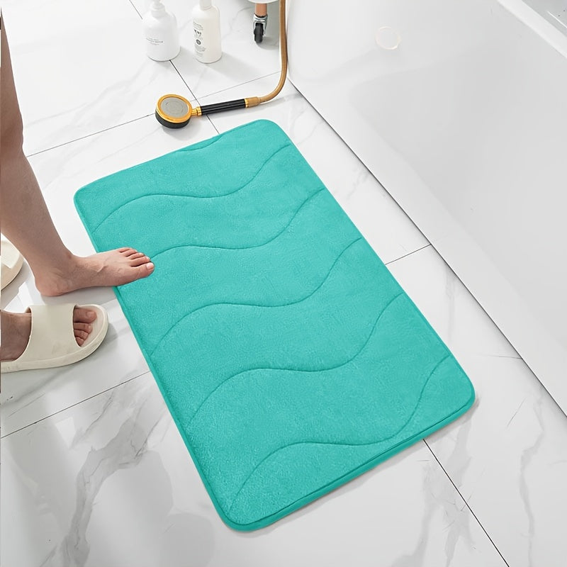 Soft Absorbent Waterproof Rectangular Bath Mat for Bathroom Shower Tub