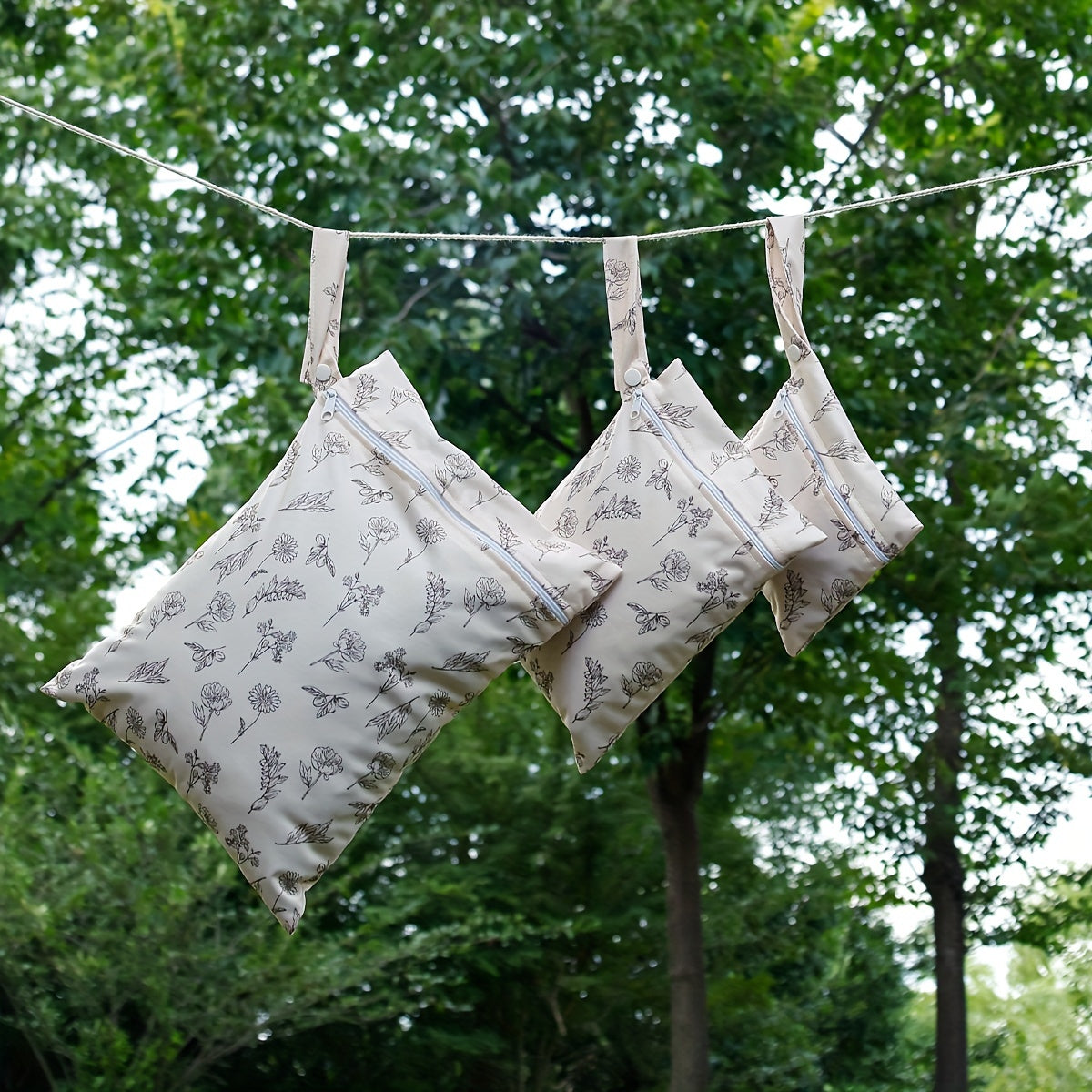 Set of Three Waterproof Washable Travel Bags for Beach, Pool, and Gym