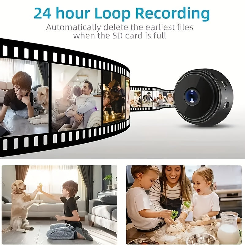 A9 simsiz xavfsizlik kamerasi, 480p HD va oson o'rnatish uchun magnit, USB quvvatlanishi, Wi-Fi ulanishi, ilova orqali boshqarish, audio ogohlantirishlar, uy monitoringi uchun portativ dizayn.