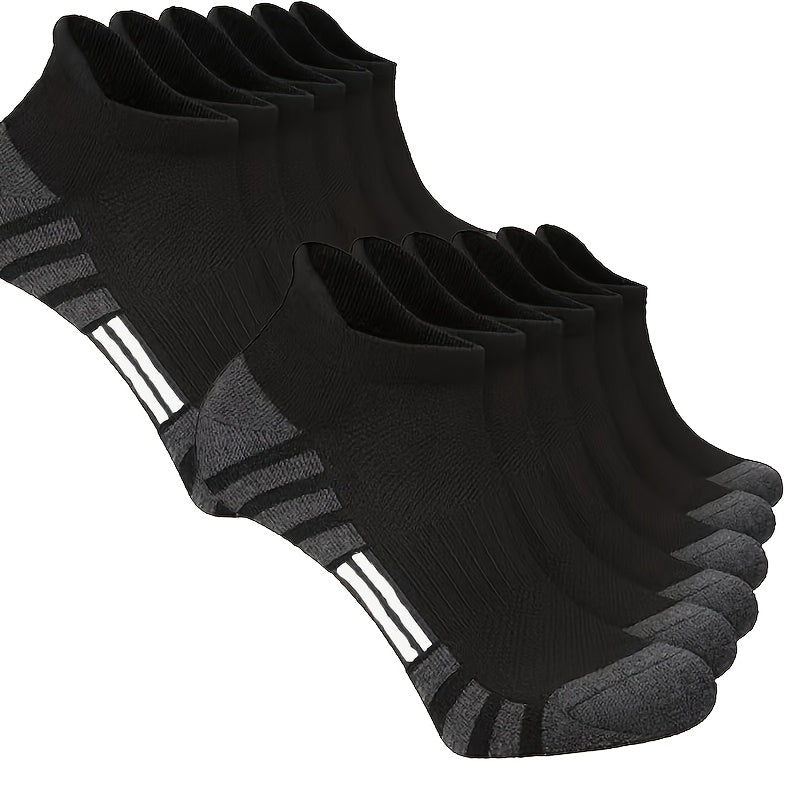 12 juft erkaklar va ayollar uchun yostiqlangan yugurish paypoqchalari, namlikni olib tashlovchi, nafas oladigan, sirpanmaydigan tab