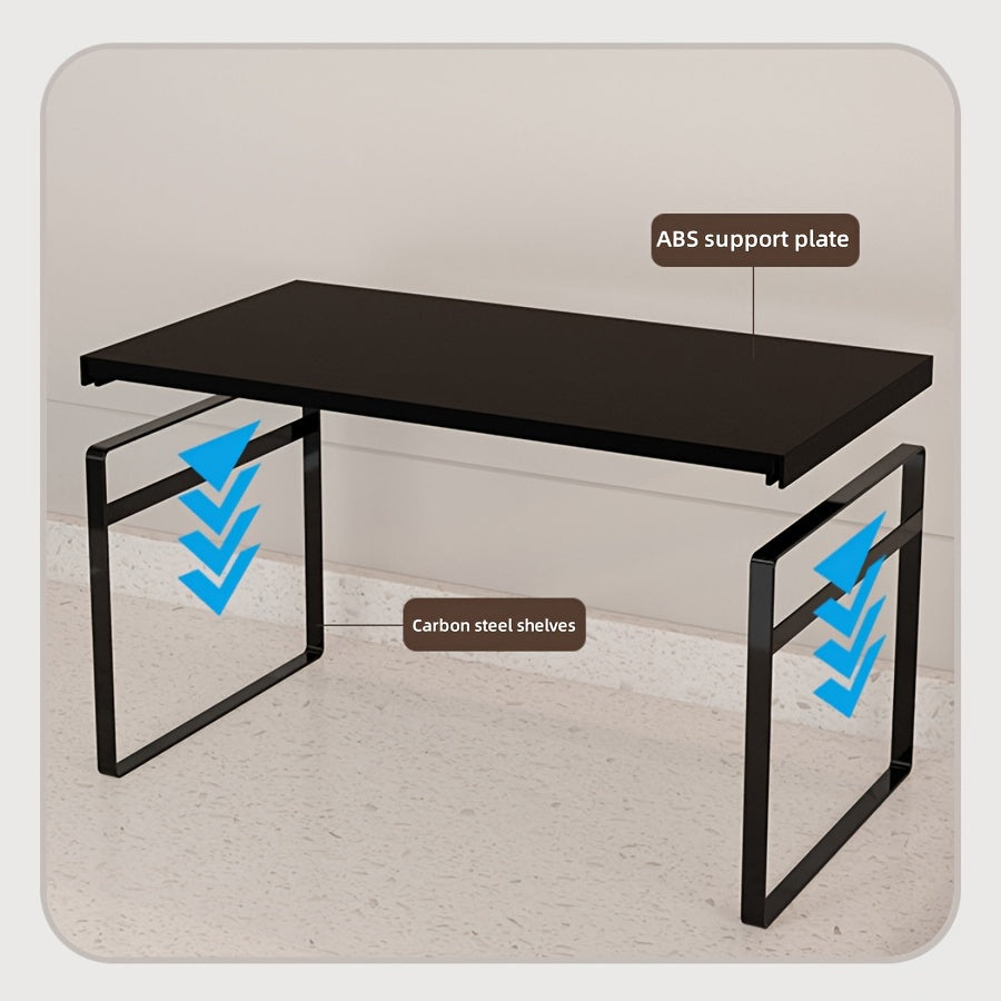 Double Layer Kitchen Cabinet Rack Carbon Steel ABS Storage for Seasoning Pots Bowls