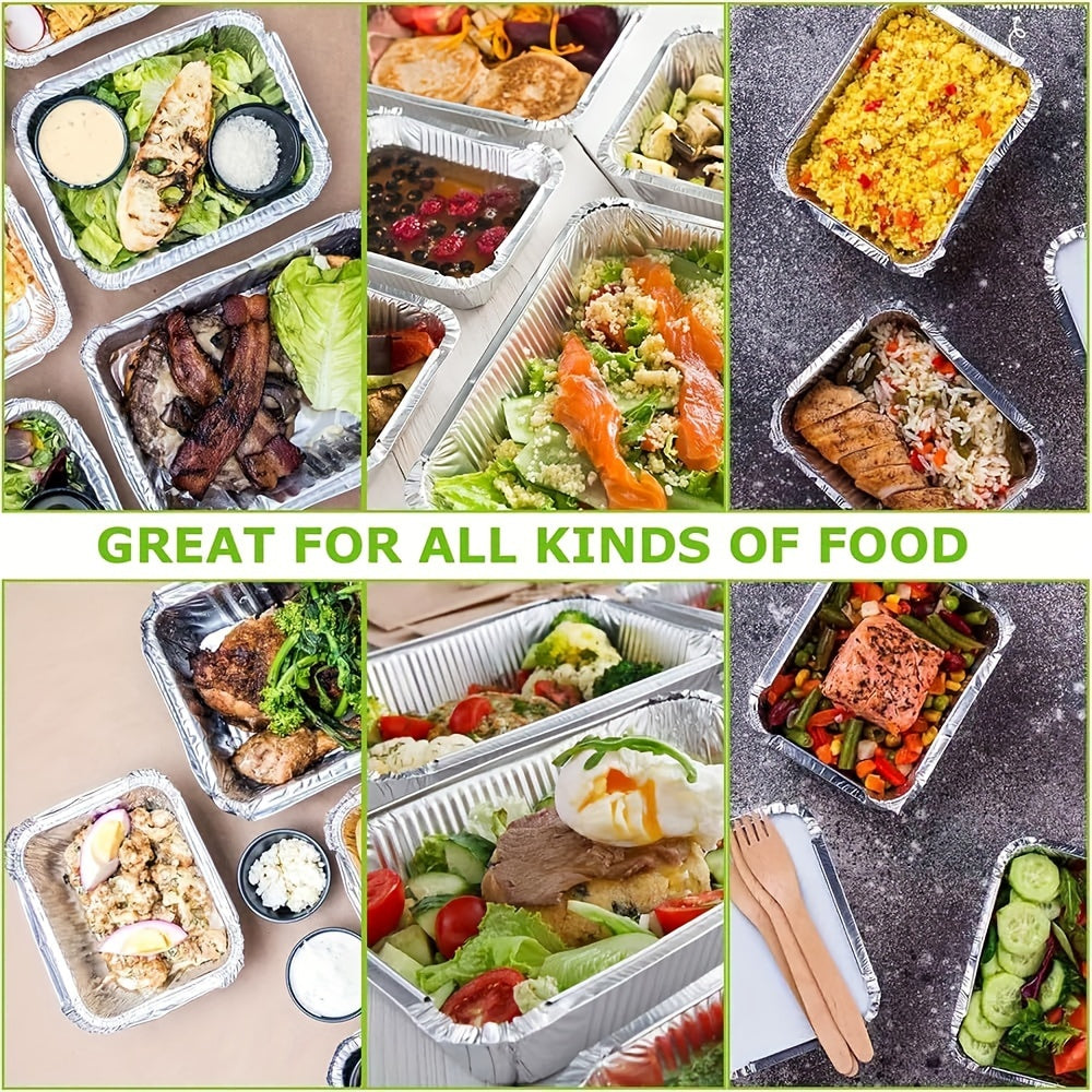 Set of 20 Reusable Aluminum Foil Pans with Lids Food Storage Baking Meal Prep