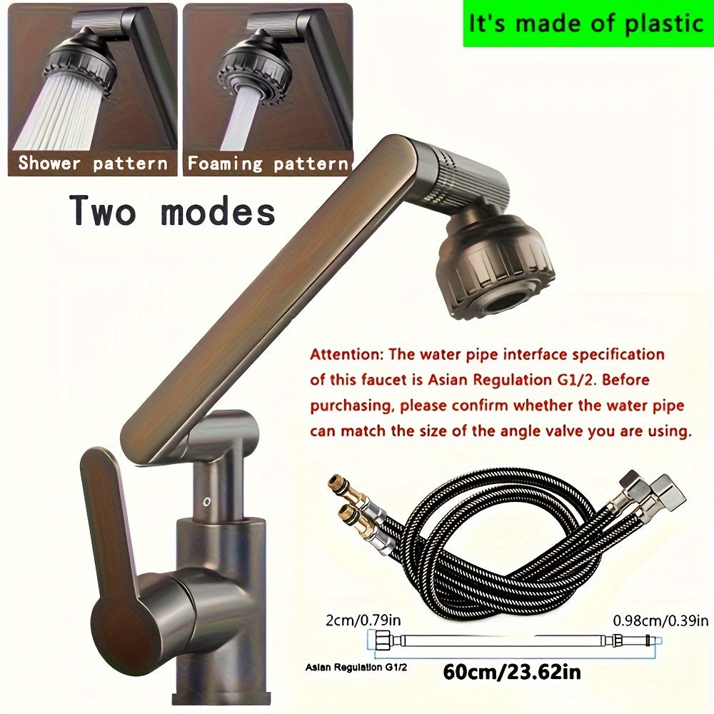 Black Lucky Cat Robotic Arm Faucet Set with Adjustable Temperature and 360 Degree Rotation