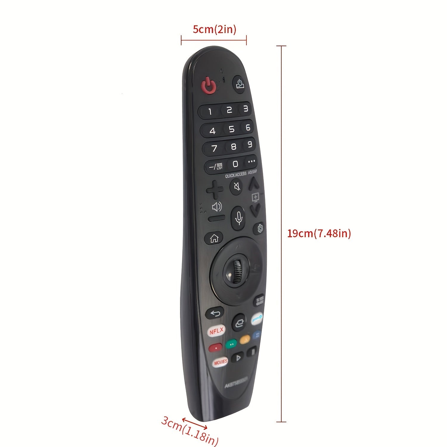 Infrared Replacement Remote Control for Smart TVs Plastic Battery Powered No Pointer