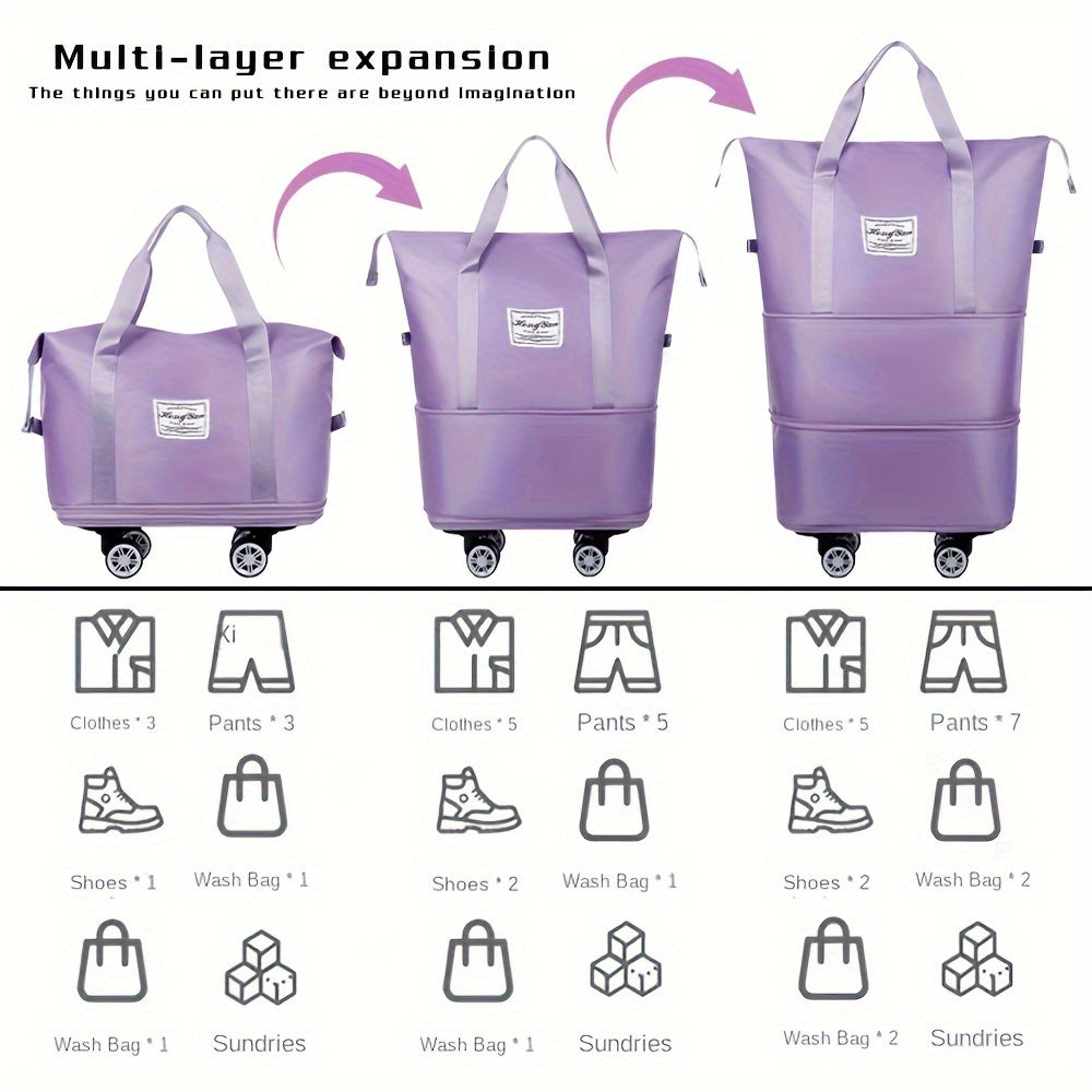 Большая водонепроницаемая нейлоновая дорожная сумка с колесами для ежедневных поездок и переездов