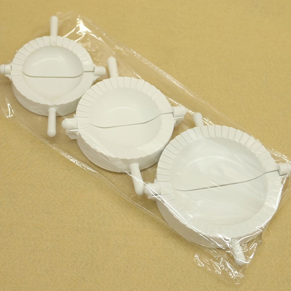3 ta qo'lda dumpling qoliplari to'plami, oson xamir bosuvchi, uyda tayyorlangan dumplinglar uchun plastik qisqich asboblari