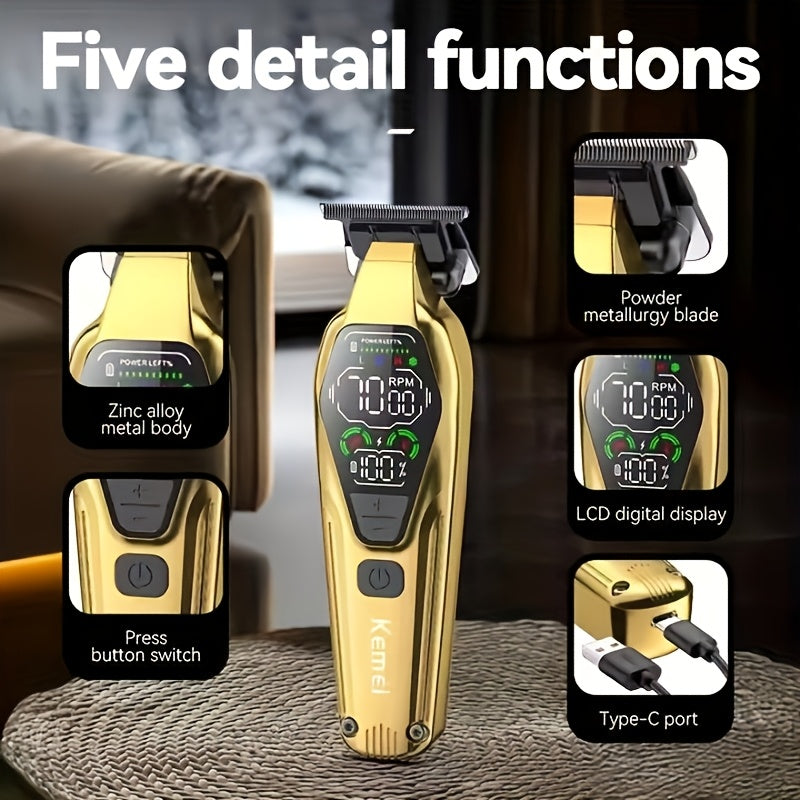 Профессиональный набор для стрижки волос с возвратно-поступательной бритвой, масляной головкой машинки для стрижки и большой дисплейной машинкой для стрижки, отличный подарок.