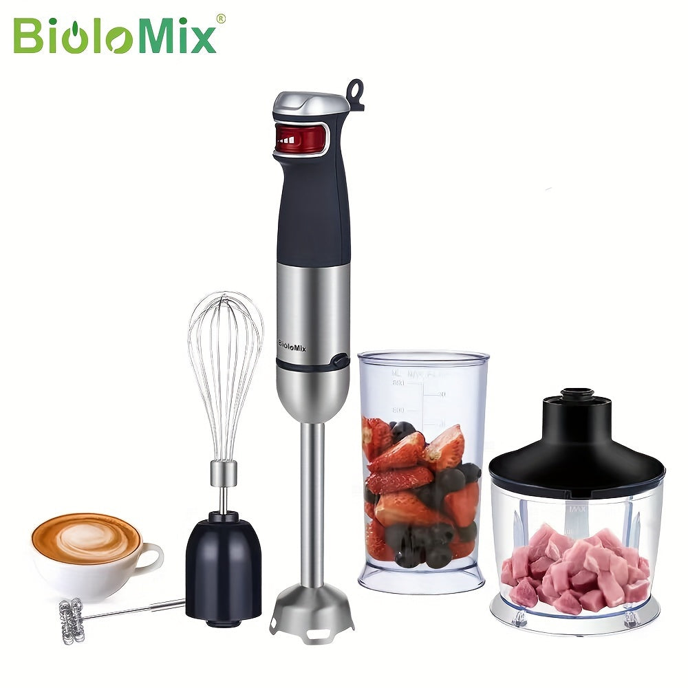 5-in-1 Immersion qo‘l blender to‘plami 1200W, oziq-ovqat protsessori, maydalagich, ko‘taruvchi va sut ko‘taruvchi bilan