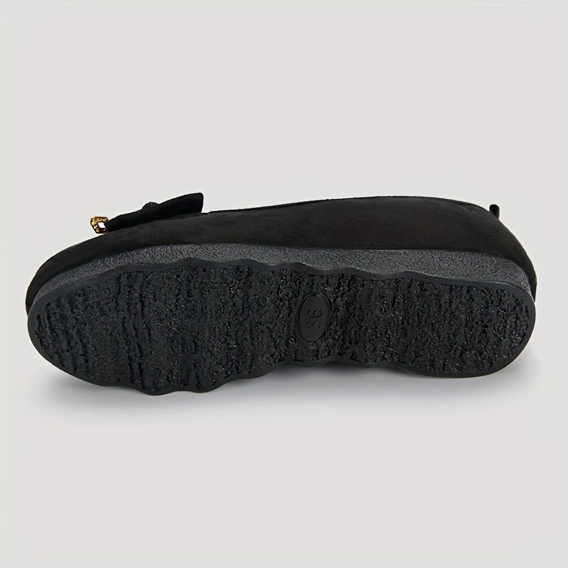 Mocasines slip-on para mujer, zapatos planos transpirables, color negro, tela, suela de PU