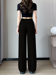 Women's Polyester Straight Leg Pants Solid Color Spring Fall Fashion