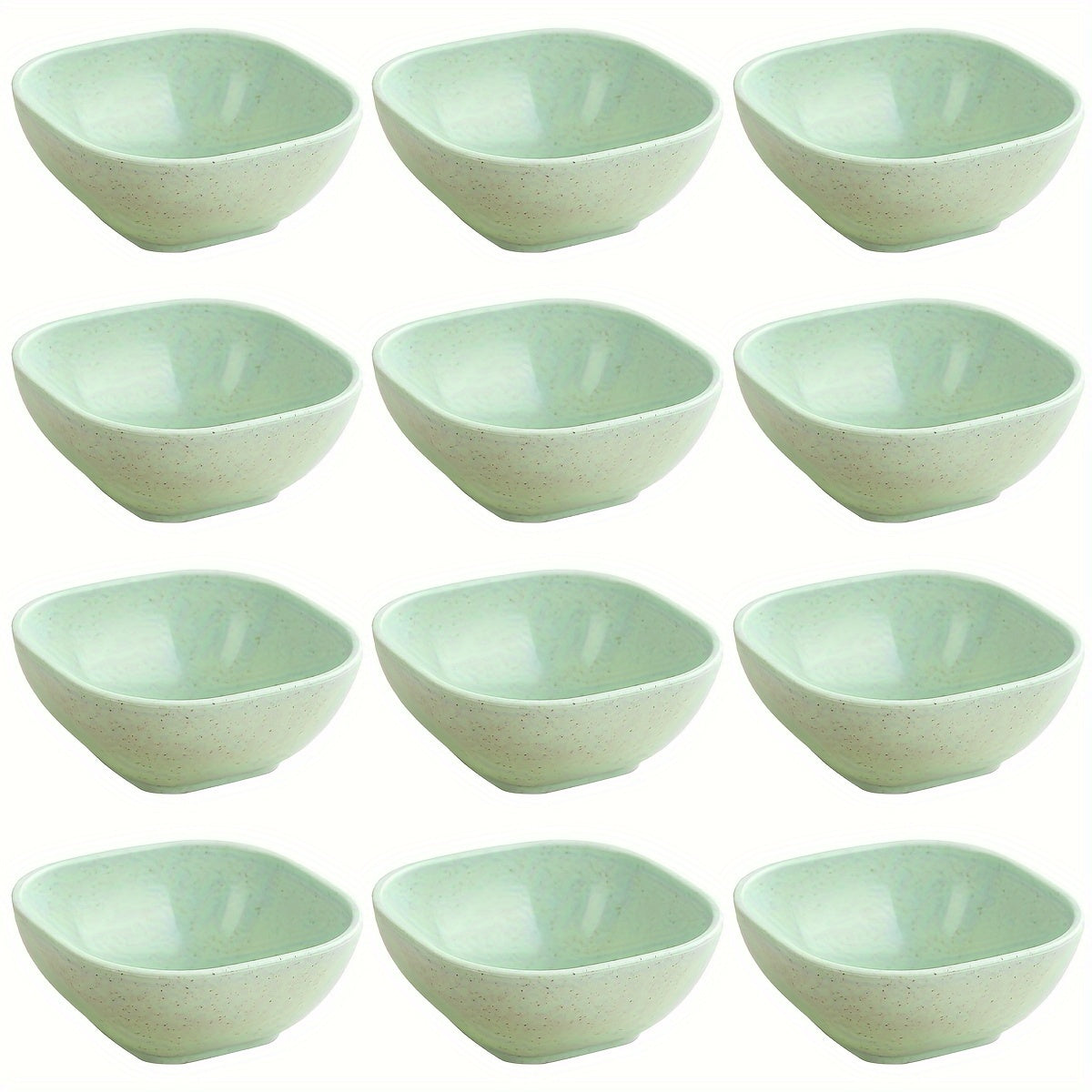 Set of 6 Square Dessert Bowls 9.65cm Polypropylene Condiment Side Dish Storage