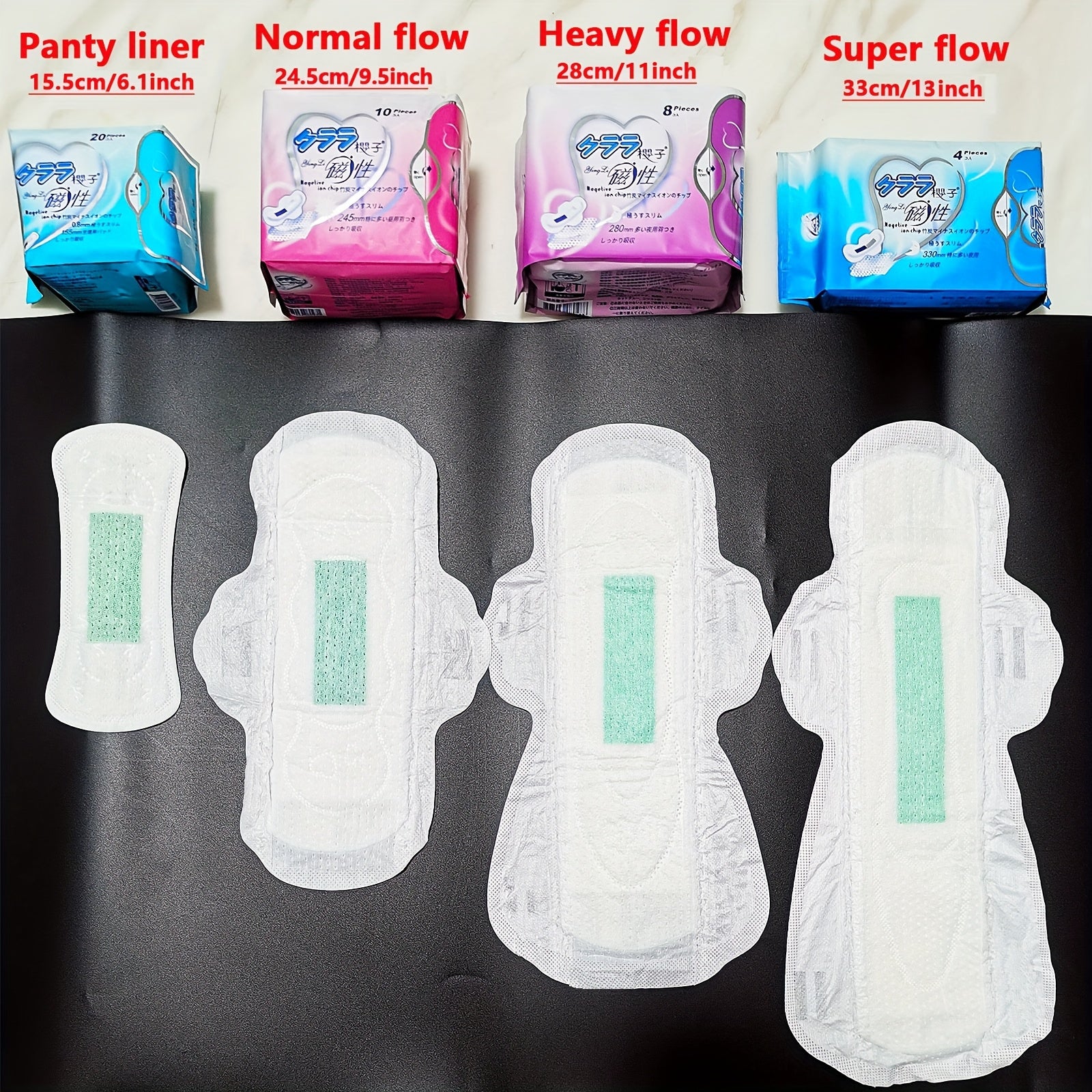 5 Packs of Unscented Ultra-Thin Winged Sanitary Pads for Women