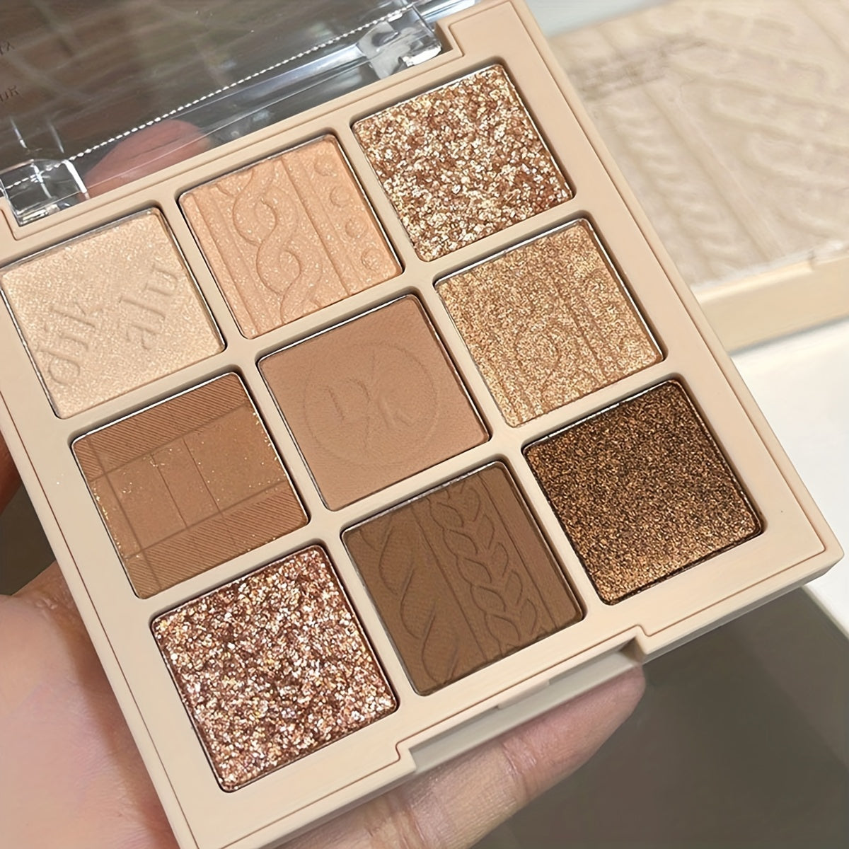 Paleta de sombras de ojos para mujer 9 colores mate glitter a prueba de agua de larga duración