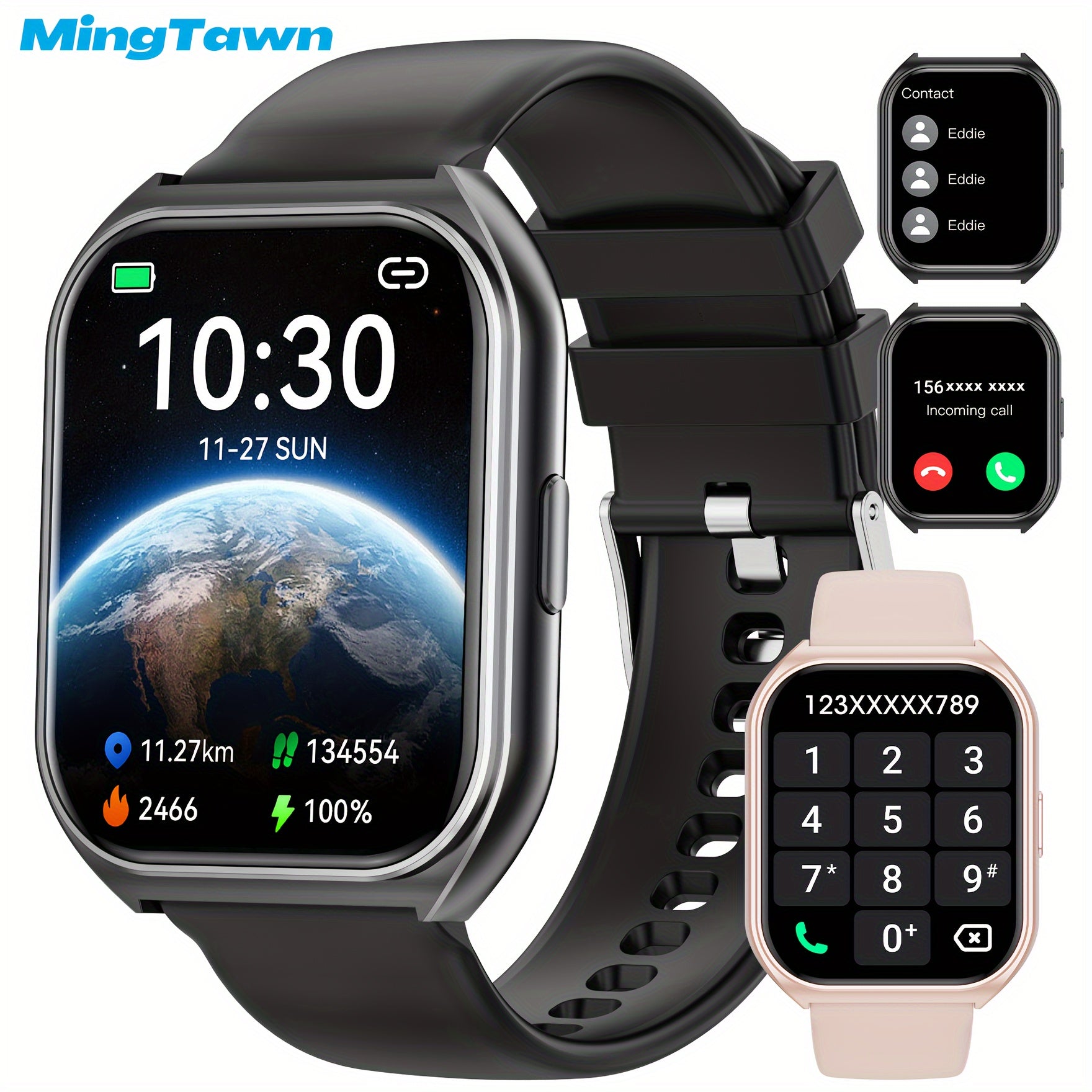 HD 1.83 Inch Touch Screen Smartwatch for Men Women Waterproof IP67 Fitness Tracker with Calls and Sports Modes