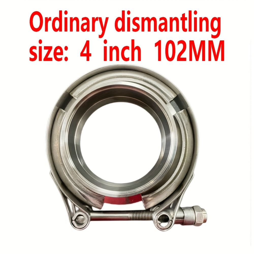 Avtomobil chiqindi quvurlari uchun zanglamaydigan po'latdan yasalgan V-boltli klamplar to'plami, turbo quvur uchun 5.08-7.62 sm