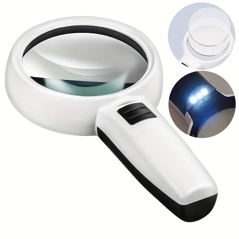 Handheld Magnifying Glass with 30X and 45X Lenses LED Light Pocket Size for Jewelry Reading