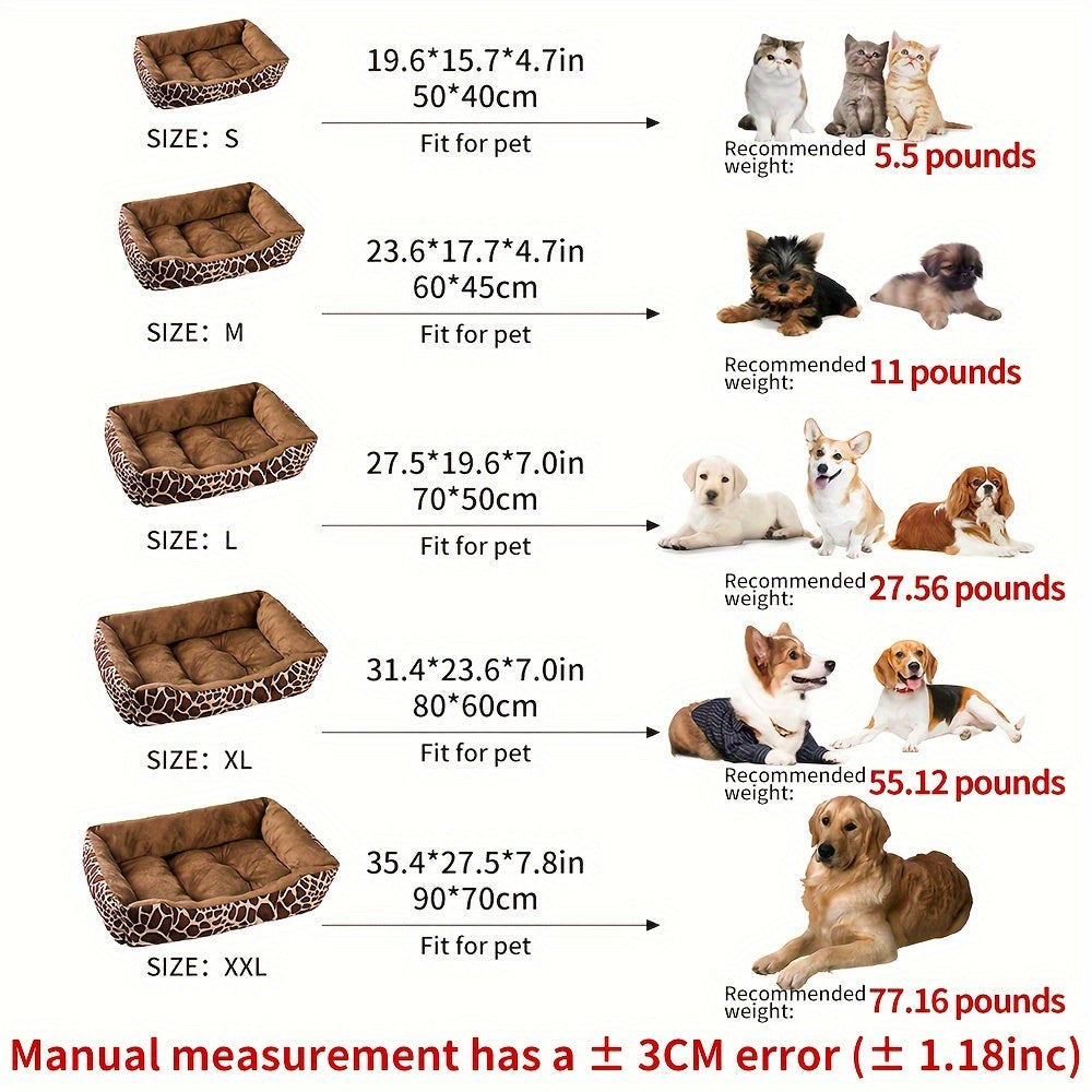 Large and Medium Dog Pet Bed Sofa Soft Cushion for Naps and Rest