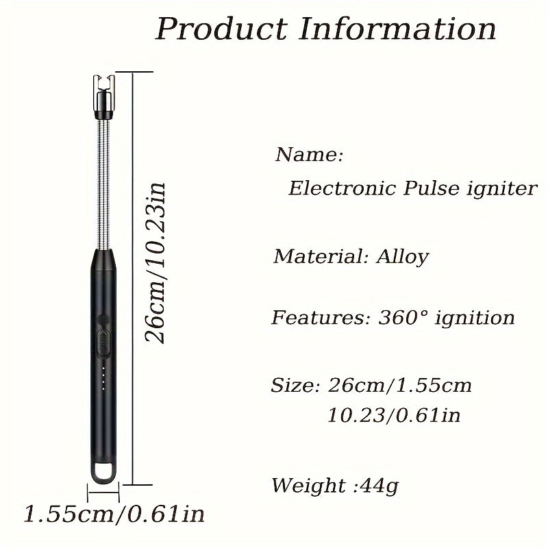 Universal metall USB qayta to'ldiriladigan shamollarga qarshi arc yong'og'i, shamlar va BBQ uchun