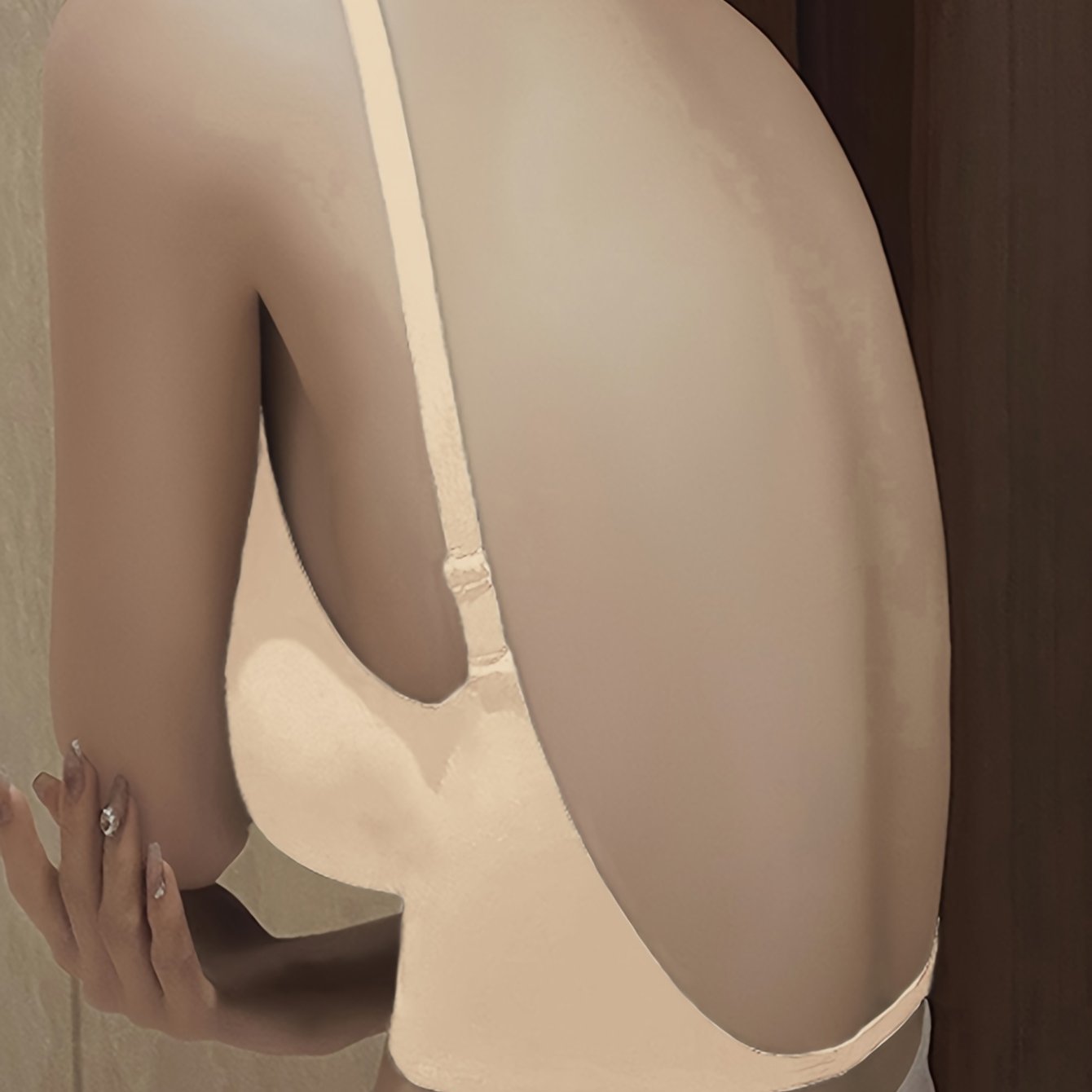 Women's Small Chest Backless Lingerie with Removable Padding and U-Shaped Support