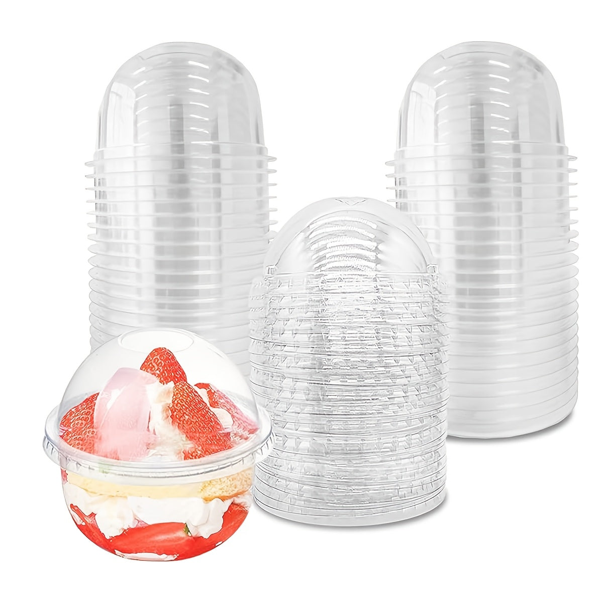 Pack of 10 20 50 8oz Clear Plastic Cake Containers with Dome Lids for Desserts