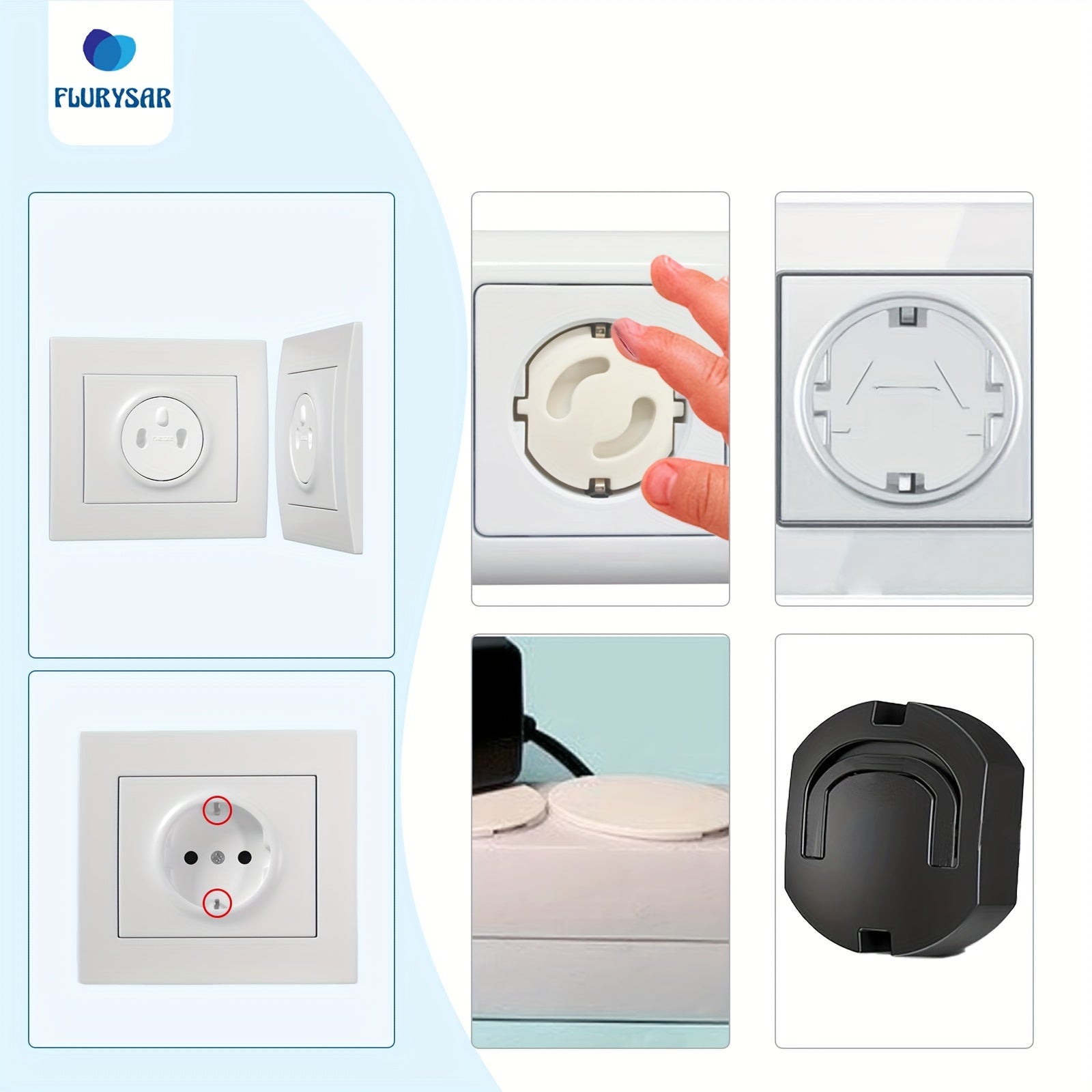 20-Pack White BPA-Free ABS Outlet Covers for Child Safety