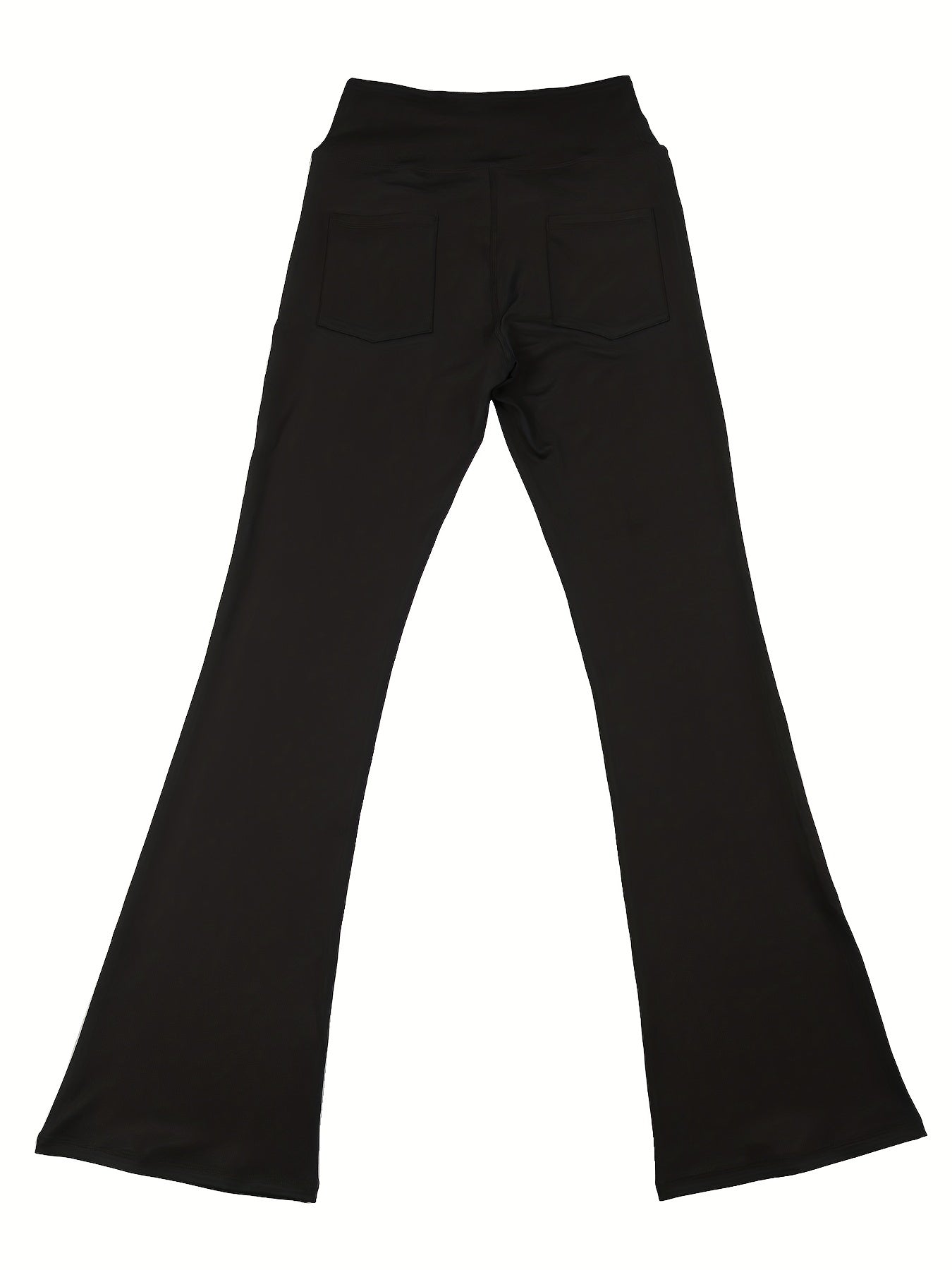 Women's High-Waisted Yoga Pants Flared Leggings with Pockets, Quick-Dry Stretch Fabric