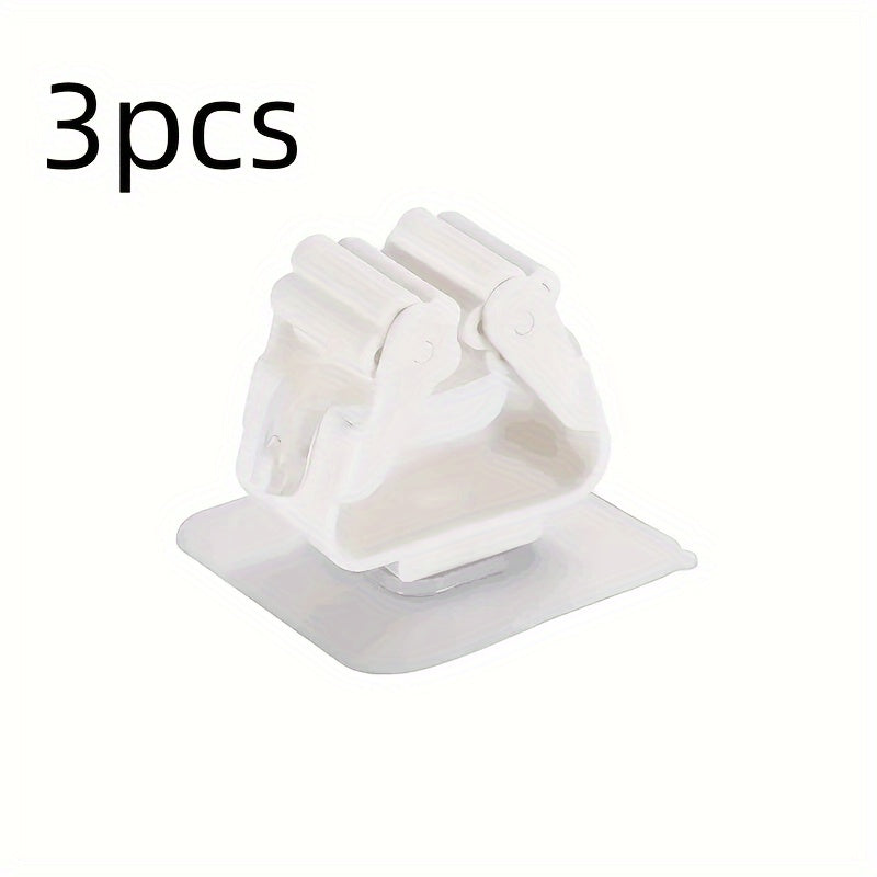 Soporte para fregona y escoba de pared con ganchos desmontables impermeables antideslizantes para organización en hogar, baño, cocina, jardín y garaje