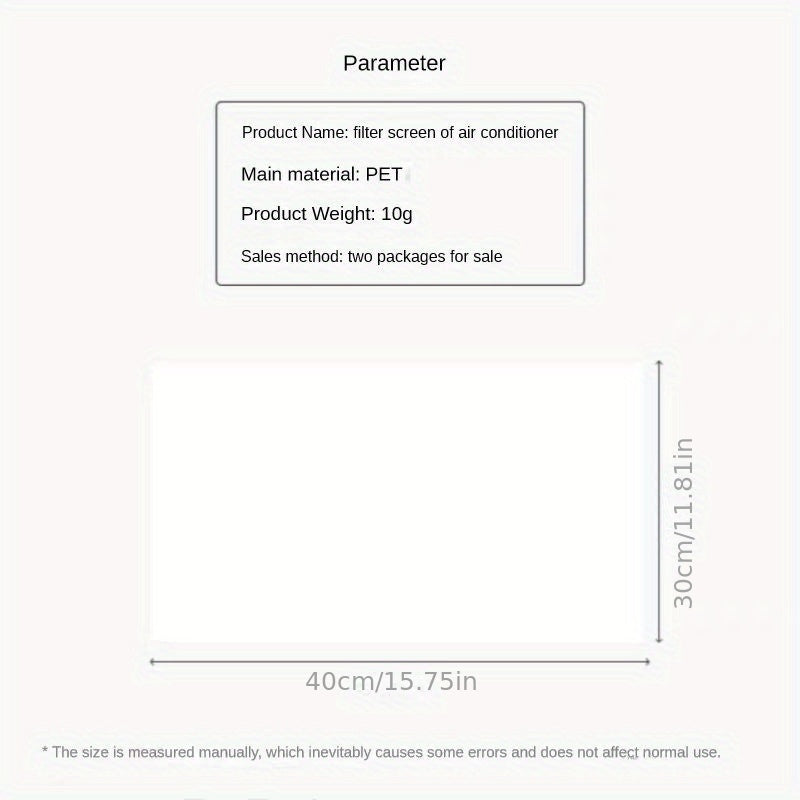 Set of 2 Dustproof Hanging Air Conditioner Filter Mats for Clean Home