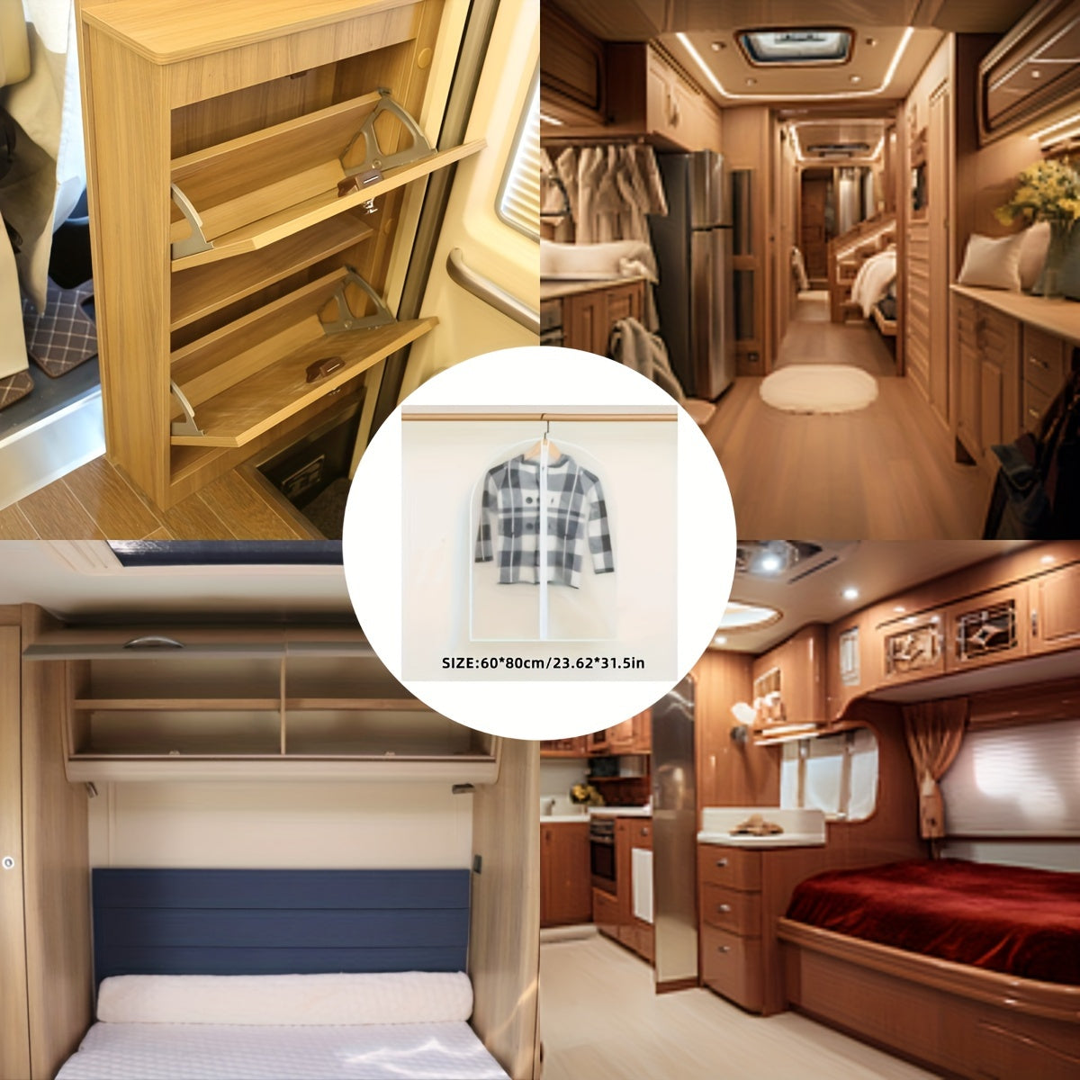 Kiyim Chang Qopqog'i To'plami, Shaffof, Osma Cho'ntak, Yuvish mumkin, Kostyum Qopqog'i