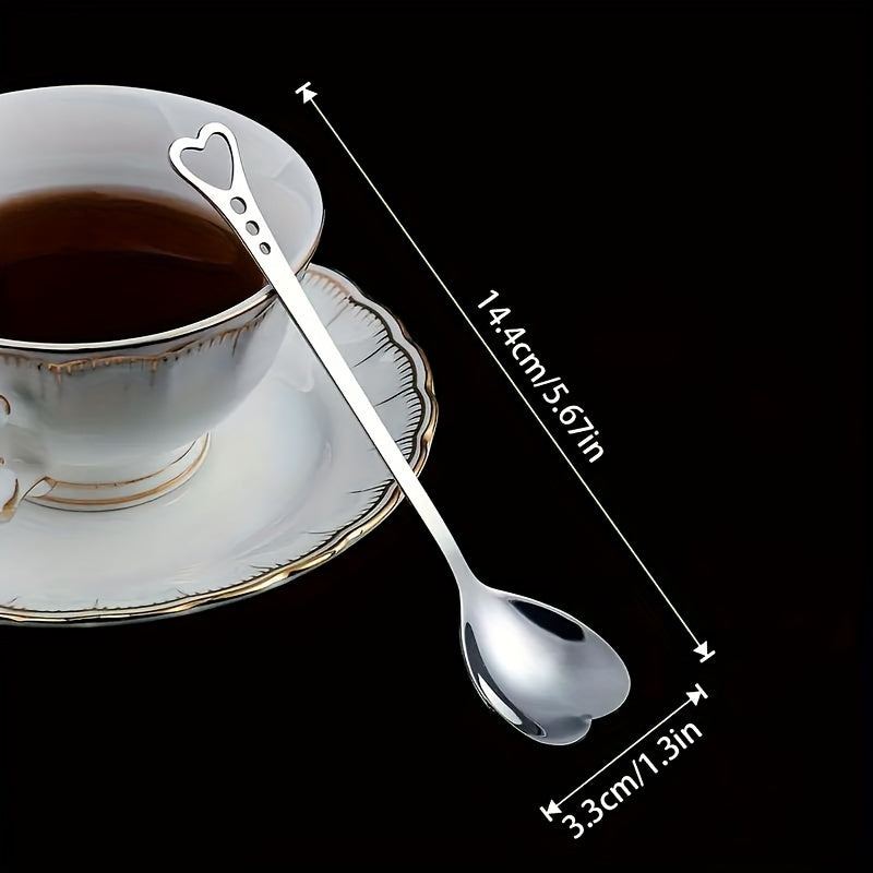 Stainless Steel Heart-Shaped Spoon for Coffee Tea Desserts Gift