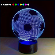 3D futbol to‘pi illuziya LED kechki chiroq, tegish bilan boshqariladigan geometriy shakli, USB bilan quvvatlanadi, bolalar va sport ixlosmandlari uchun
