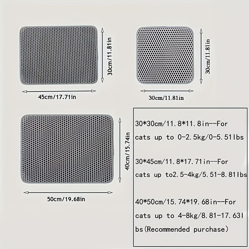 Double Layer Washable Cat Litter Mat with Anti-Splash EVA Technology for Scatter Control