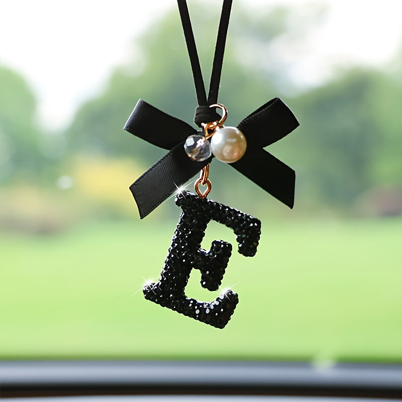 Декоративный кристальный алфавит вешалка с бантом и искусственной жемчужиной