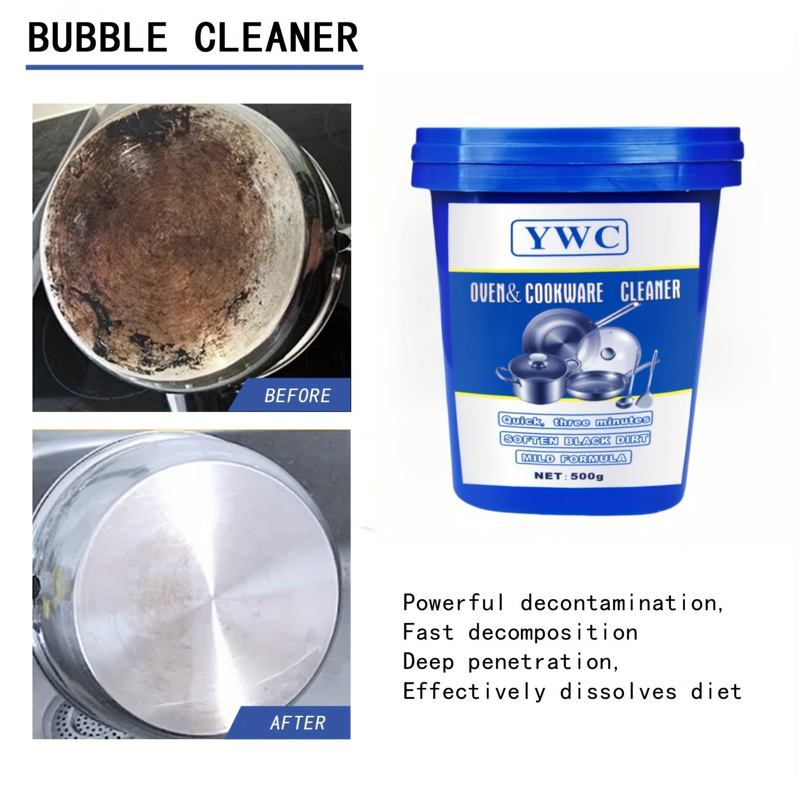 Large Black 500g Metal Polishing Paste for Pots Stoves and Surfaces