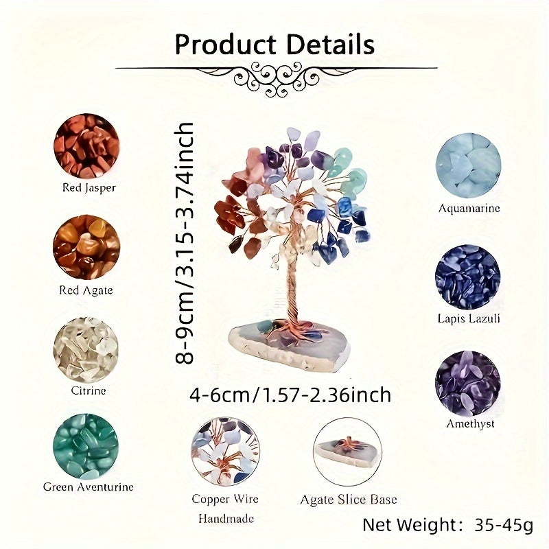 7 Chakra Kristal Dara Tabiiy Reiki Toshlar Uy Ofis Dekori Energiya Muvozanati Boylik