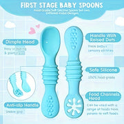 Silicone Baby Utensil Set Fork and Spoon for Soft Feeding and Training
