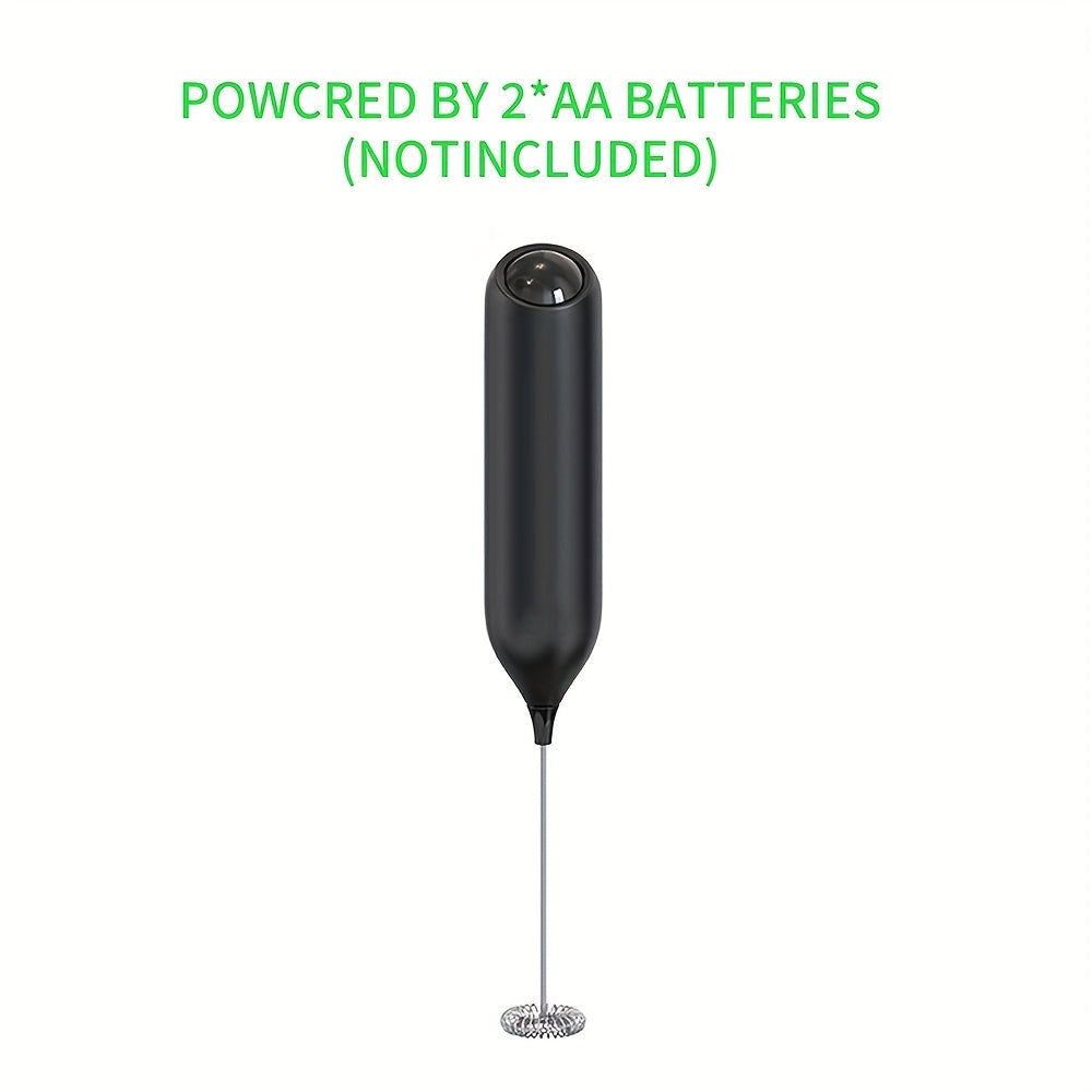 Electric Milk Frother Handheld Stainless Steel Stand Battery Powered For Coffee Latte