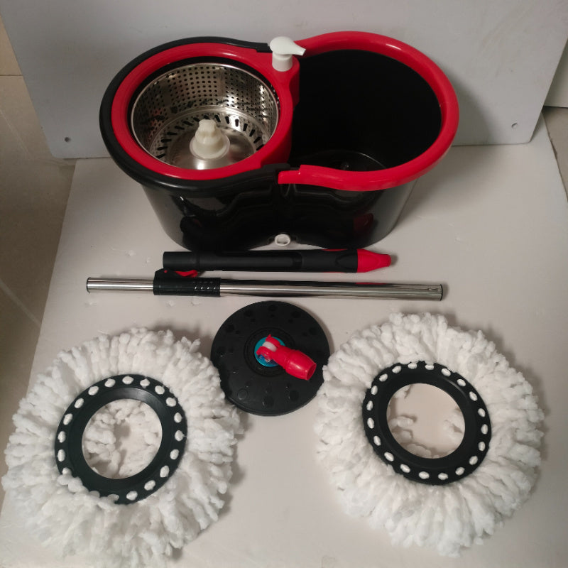 Set de fregona de mano libre con cabezales de microfibra y fregona giratoria de 360°