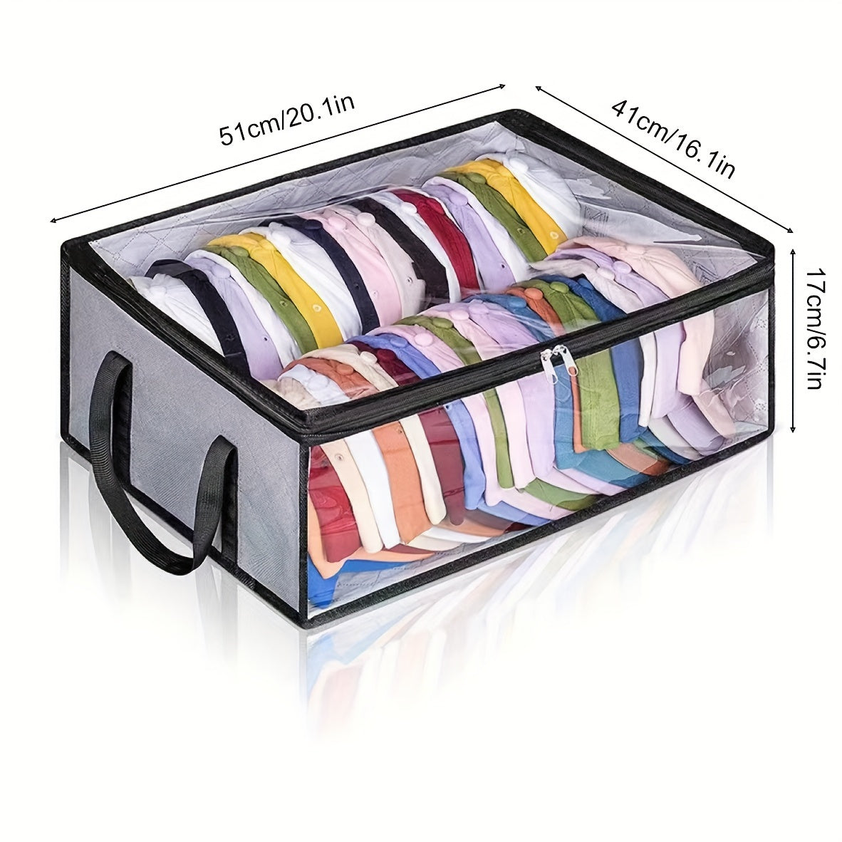 2 Pieces Hat Storage Dust Bags Foldable Organizer with Transparent Lid and Windows