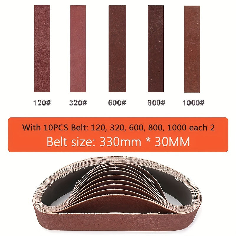 Electric Mini Belt Sander 7 Speeds 220V for Metal Wood Polishing Rust Removal